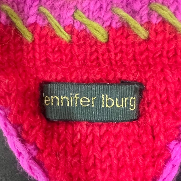 Jennifer Iburg 100% Wool Colorful Trapper Hat with Pom and Tassels - Picture 3 of 4